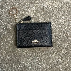 Coach black mini ID case